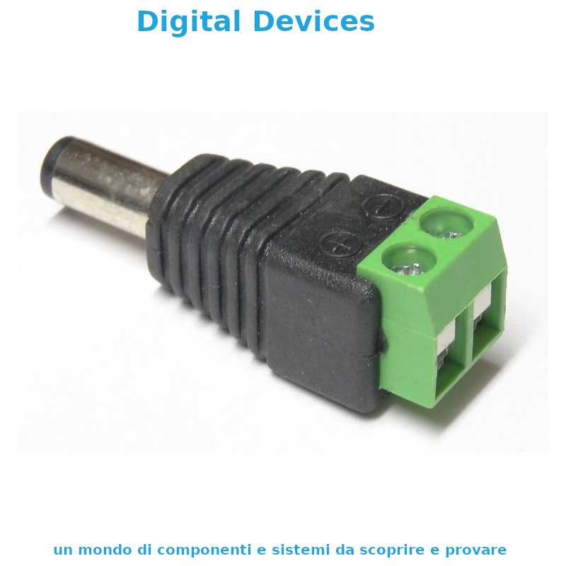 Power Connector - 2.1x5.5 mm - 12V 2A - Screw Terminals - Male/Female