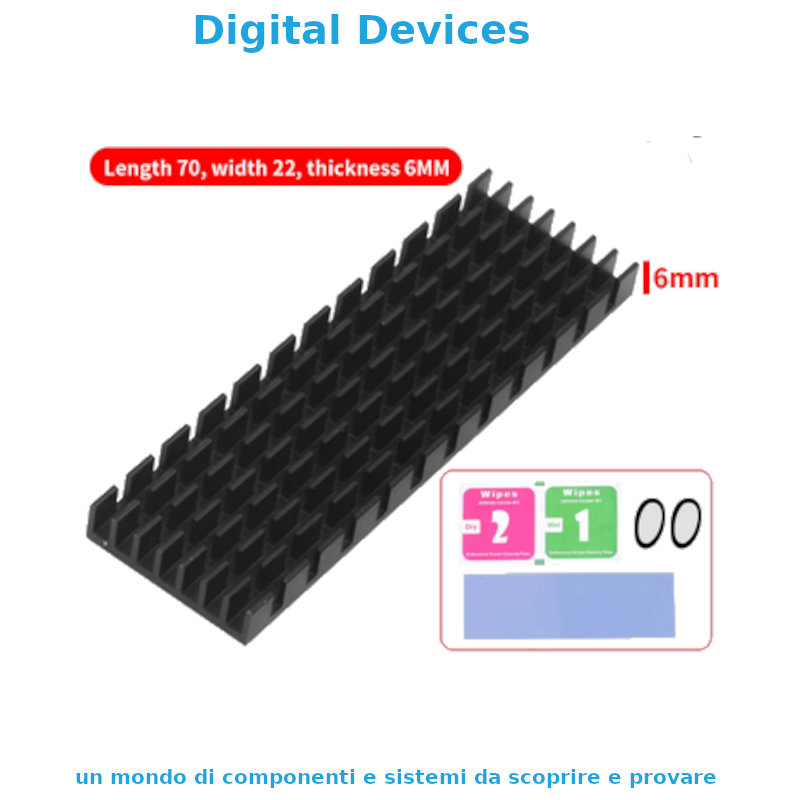TISHRIC M.2 NGFF NVMe 2280 PCIE SSD Aluminum Heatsink + Thermal Pad